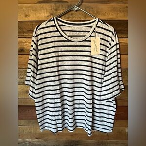 Universal Thread Navy and White Striped Tee